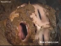 Chinese slut likes getting humiliated by smearing herself with crap